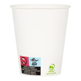 Bio Kaffeebecher To Go weiß 9 Oz/280ml Ø8,0cm (50 Stück)