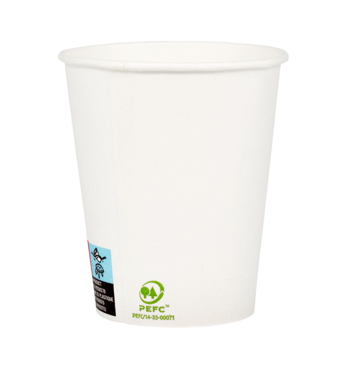 Bicchiere di Carta 9 Oz/280ml Bianco Ø8,0cm (50 Pezzi)