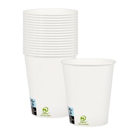 Bio Kaffeebecher To Go weiß 9Oz/280ml Ø8,0cm (50 Stück)