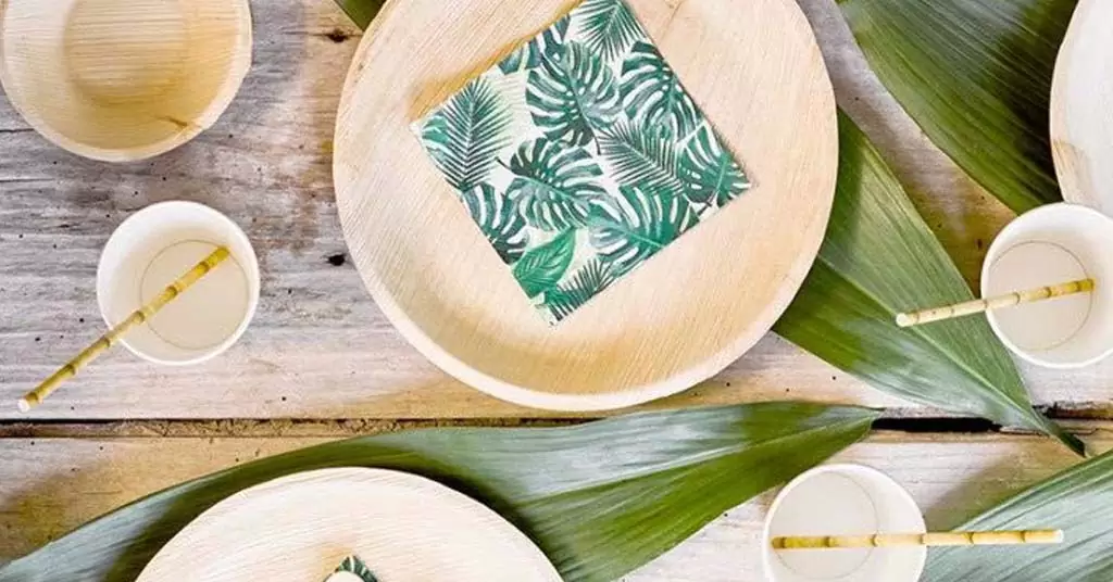 Superduurzame verpakkingen van palmblad en rietjes van bamboe