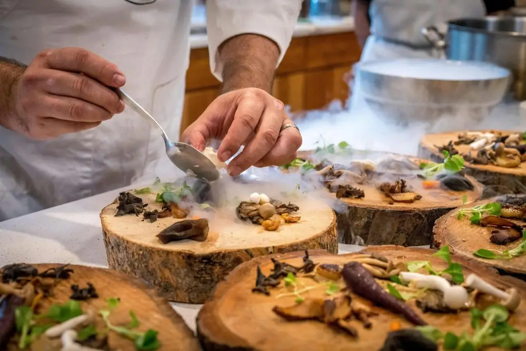 Cibo biologico in un ristorante